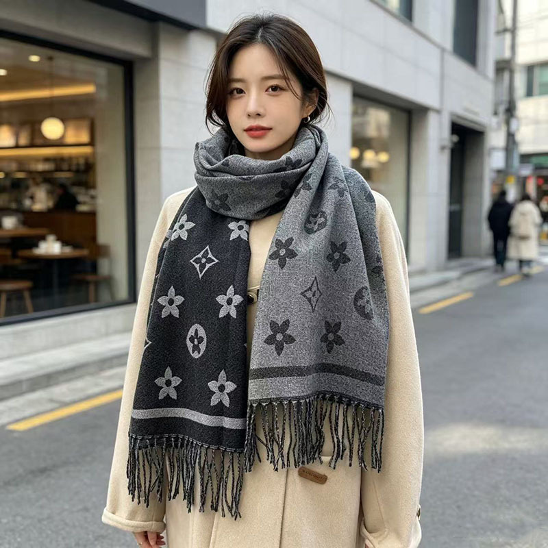 Infinity Scarf Knit - Stylish National Pattern Women's Faux Cashmere