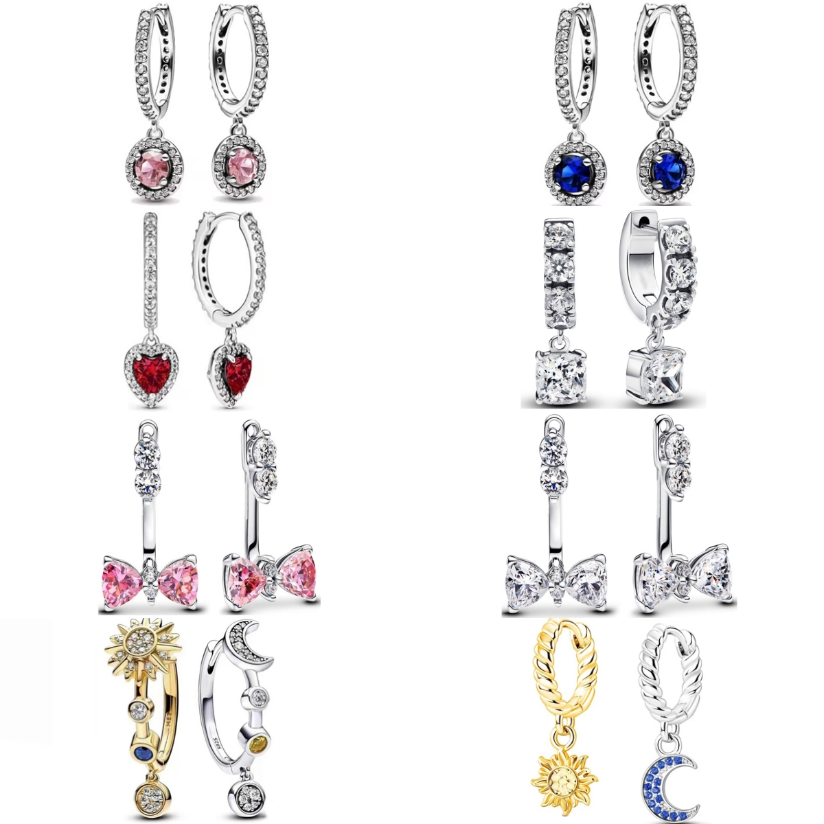Double Hoop Bow Sun Moon Fit O - Tie Clip Silver ulasan dan harga