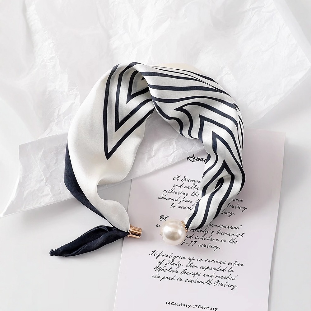 Women New Pearl Buckle Silk Sc - Face Scarf Mask ulasan dan harga