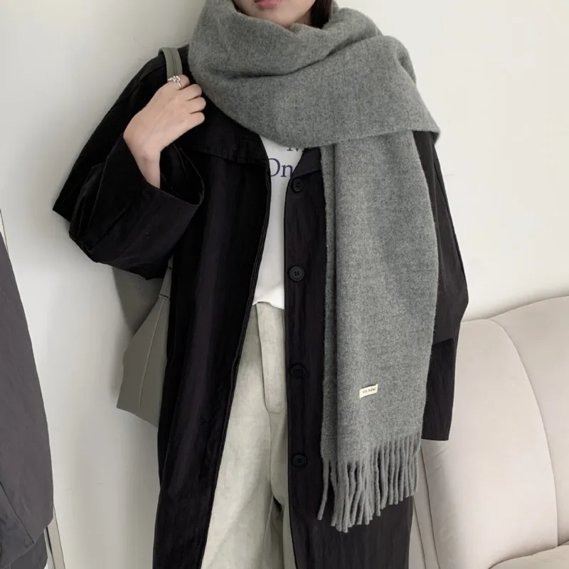Korean Version Chic Solid Tass - Muffler Men Wool ulasan dan harga