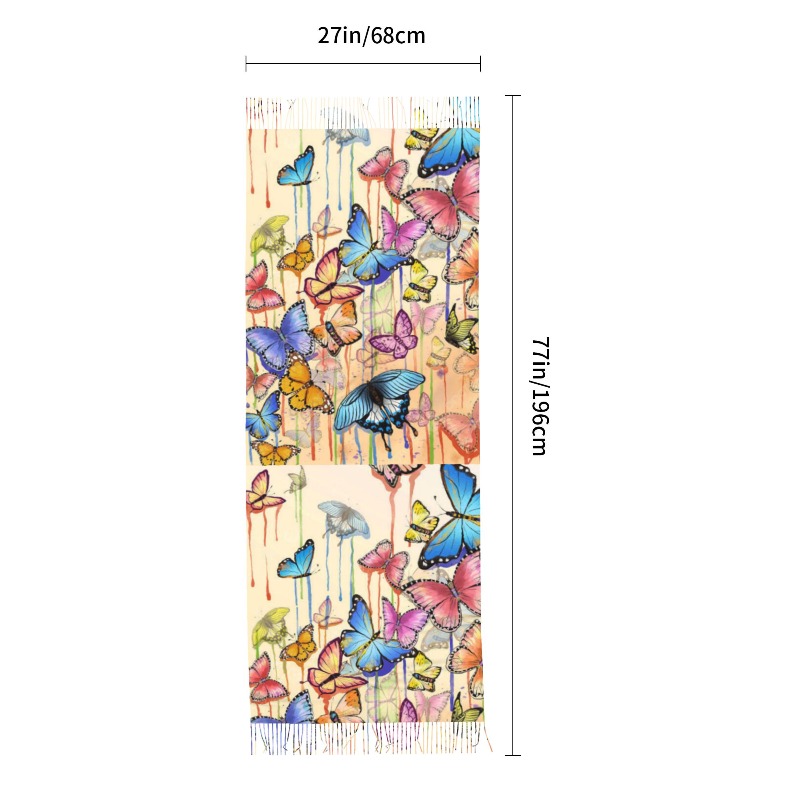 Retro Butterfly Winter Cashmer - Woven Scarf Blanket ulasan dan harga