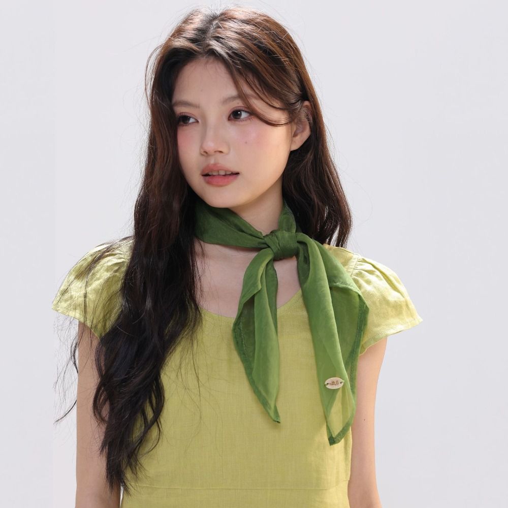 Retro Solid Color Small Square - Scarf Silk Square ulasan dan harga