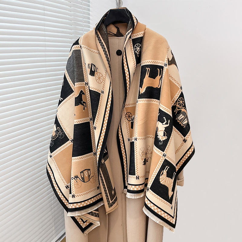 Luxury Warm Poncho Cashmere Wi - Woven Scarf Blanket ulasan dan harga