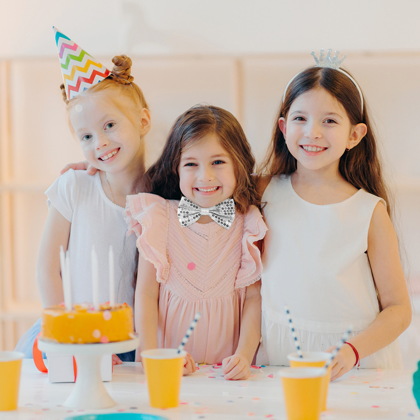 5Pcs Kids Bow Ties Sequin Spar - Bow Tie Pre Tied ulasan dan harga
